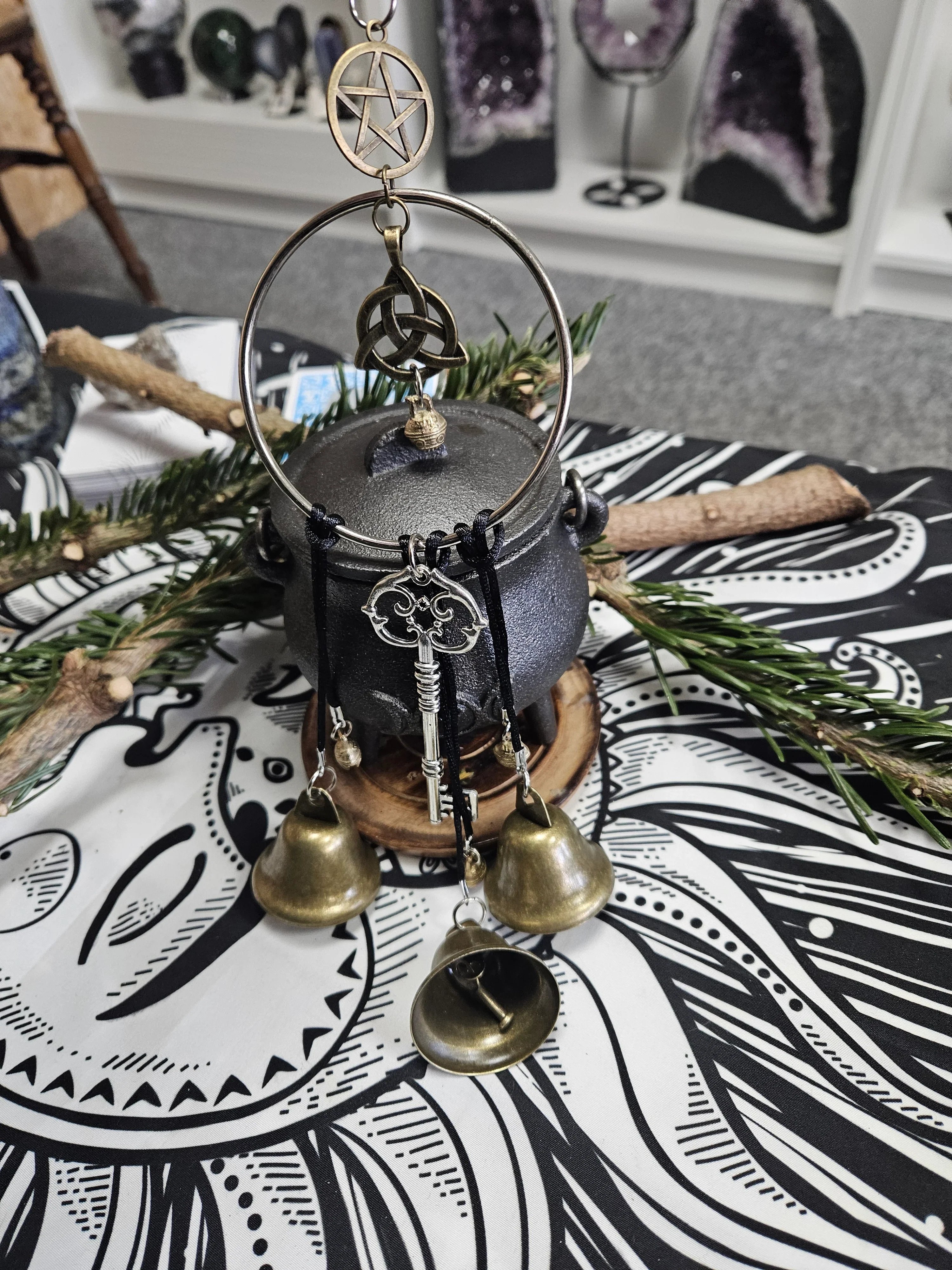 ‍ 100% Handmade Witch Bells Wind Chime for Home Protection (Handmade by Jordan Maynard®) view 2