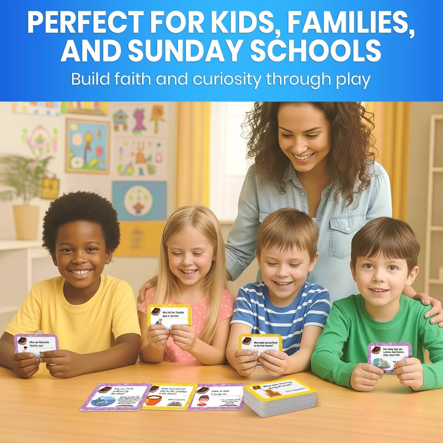 Bible Trivia Cards for Kids – 300 Questions, 150 Cards, Perfect for Family Game Night & Sunday School view 4