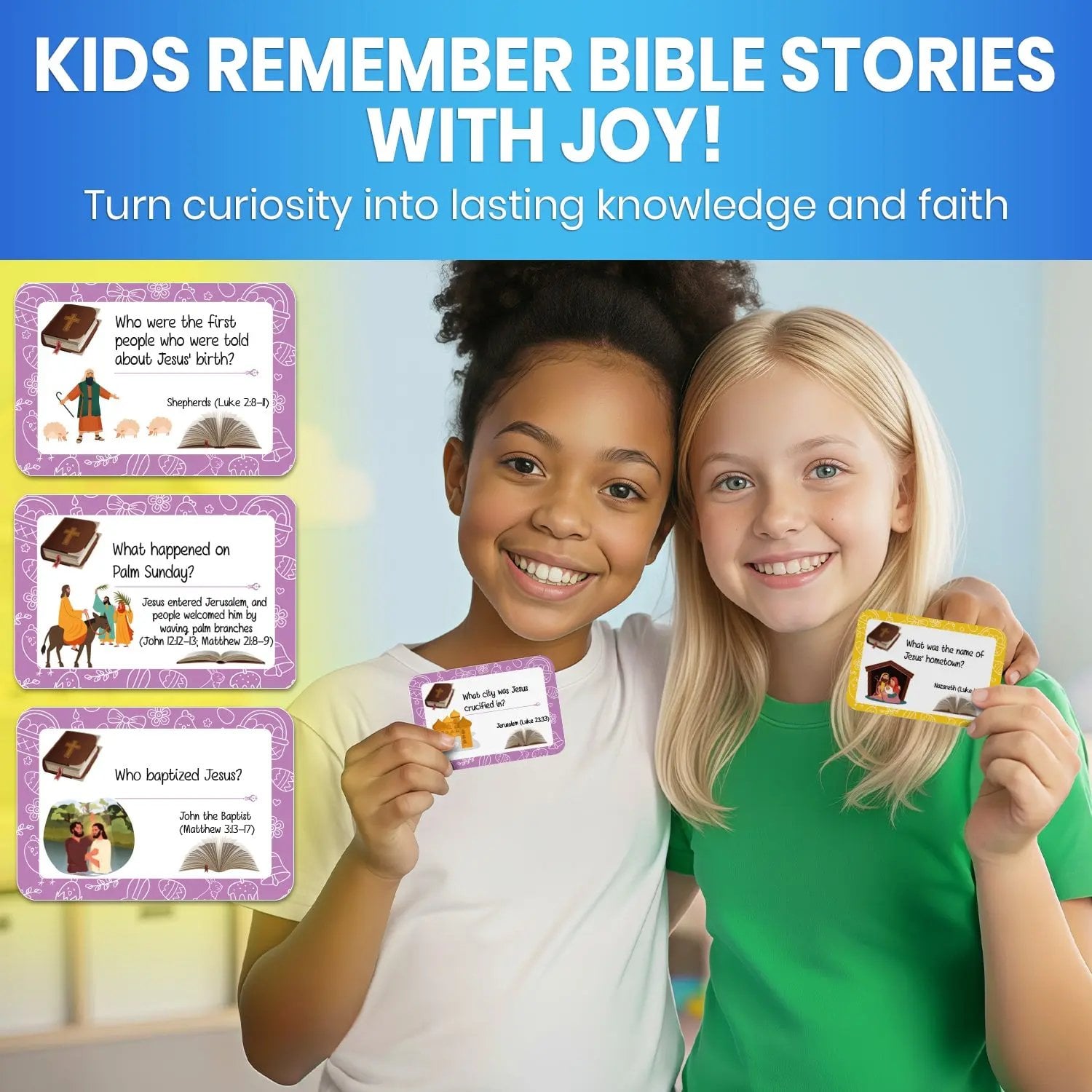 Bible Trivia Cards for Kids – 300 Questions, 150 Cards, Perfect for Family Game Night & Sunday School view 5