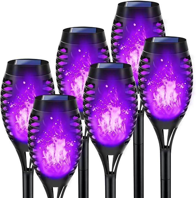 Flame Solar Halloween Lights for Halloween Decorations Outdoor