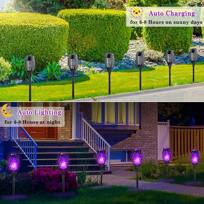 Flame Solar Halloween Lights for Halloween Decorations Outdoor view 2