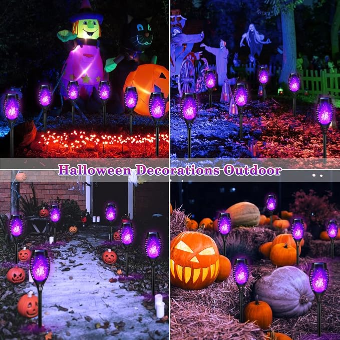 Flame Solar Halloween Lights for Halloween Decorations Outdoor view 6