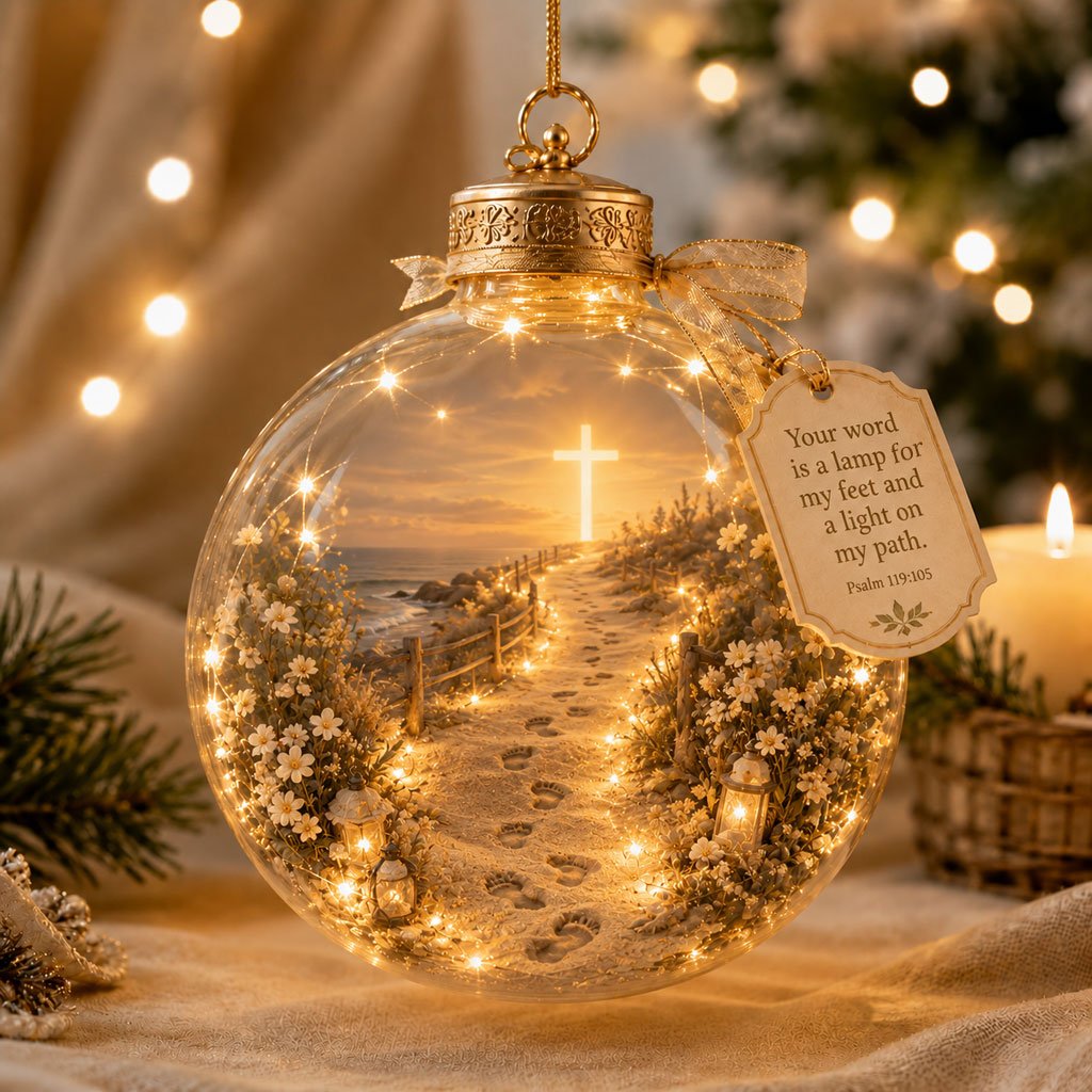 Illuminated Christian Scripture Keepsake Ornaments detail