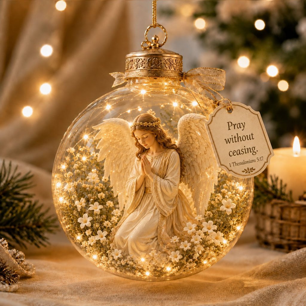 Illuminated Christian Scripture Keepsake Ornaments detail