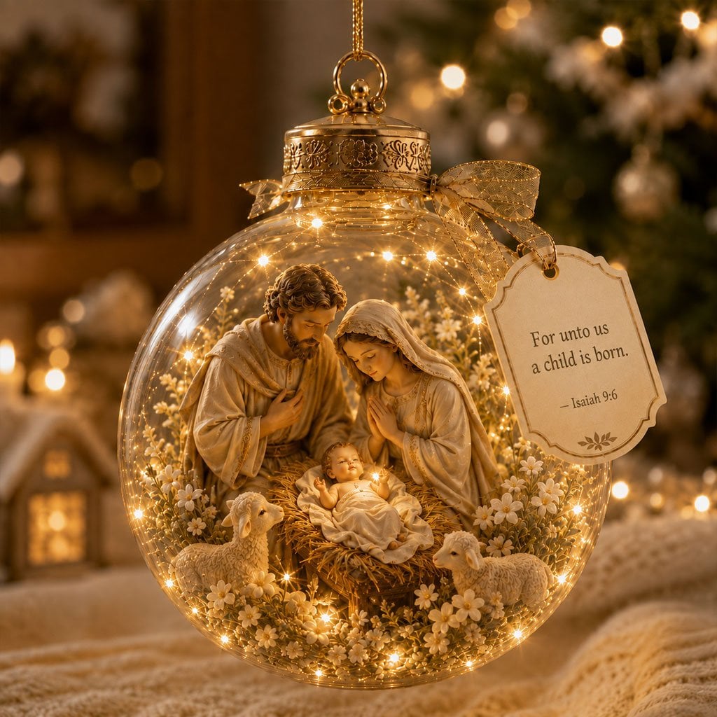 Illuminated Christian Scripture Keepsake Ornaments detail