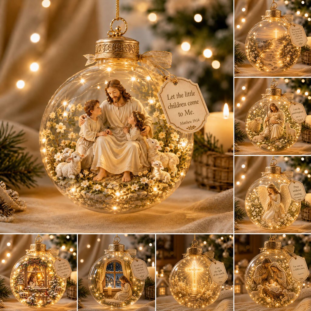 Illuminated Christian Scripture Keepsake Ornaments view 9