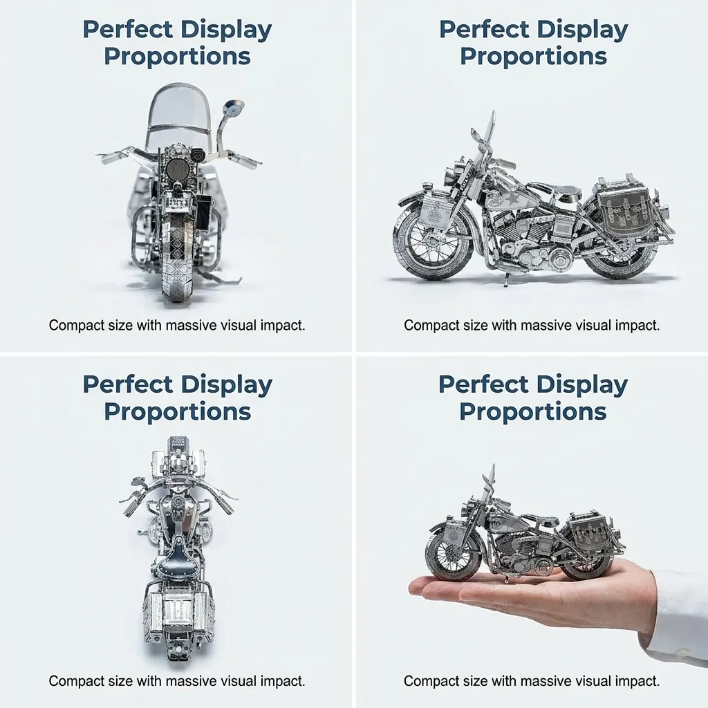 Silver Motorcycle 3D Metal Assembly Puzzle view 5