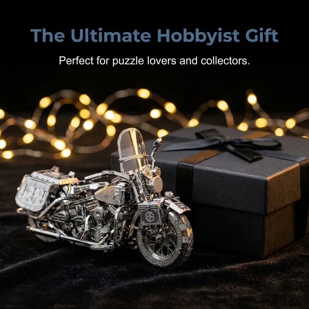 Silver Motorcycle 3D Metal Assembly Puzzle view 6